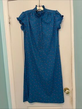 Vintage 70’s office dress Blue Floral